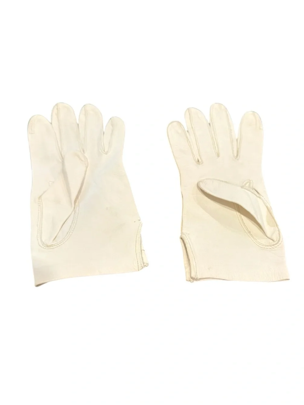 Vintage Cream Leather Gloves - Classic Pair Sz 7